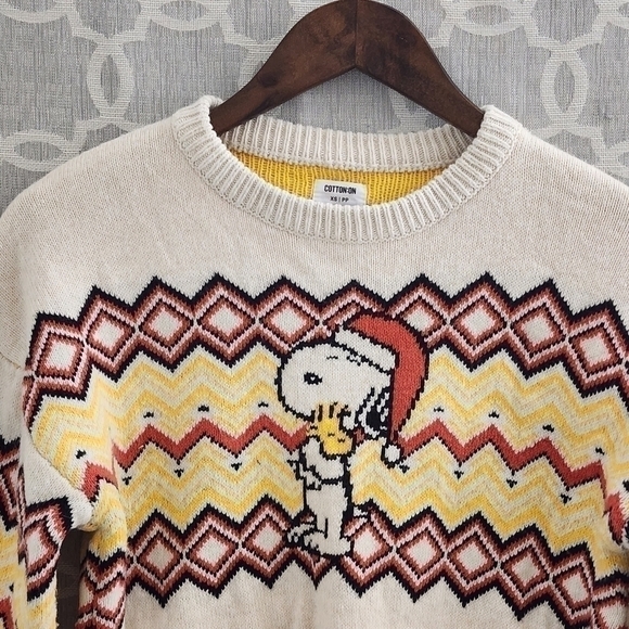 Peanuts Women's XS/PP Knit Sweater Cropped Crewneck Printed - Picture 3 of 8